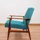 Scandinavian Lounge Chair Mid Century Design Turquoise Vintage Fabric