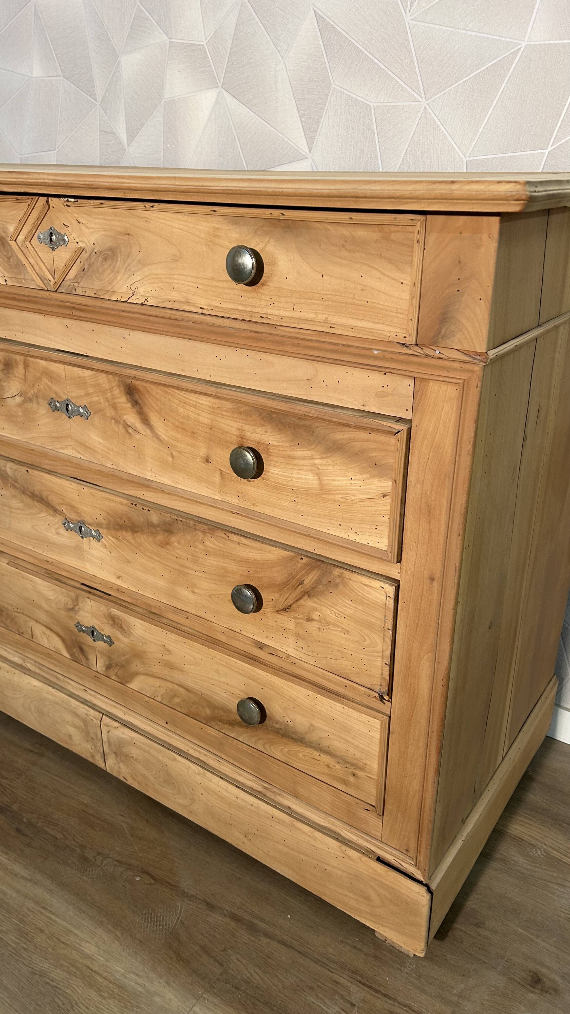 Louis Philipe airbrushed chest of drawers with 5 drawers
