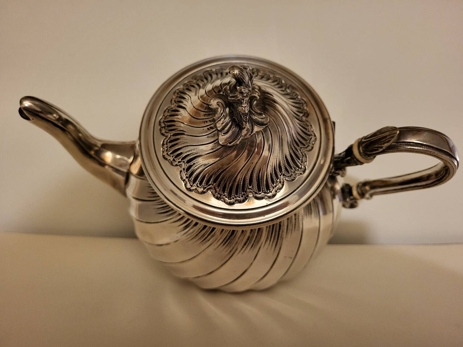 Silver-plated metal teapot signed "Boulenger"