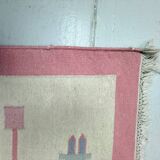 Vintage kilim rug, wool and cotton, folk art style, Poland, 1970s