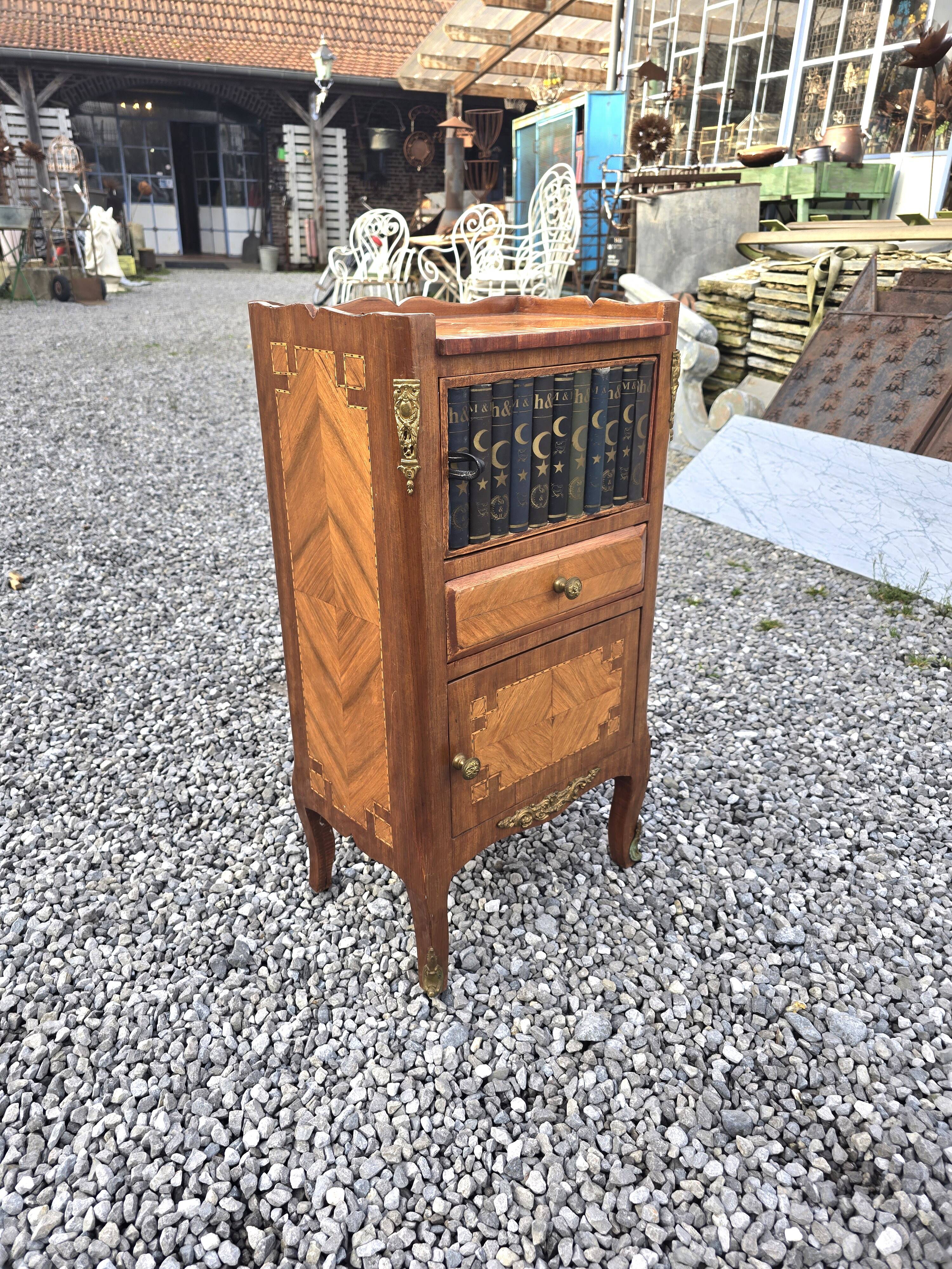 Fake book bedside table with doors