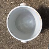 Large white glazed terracotta pot