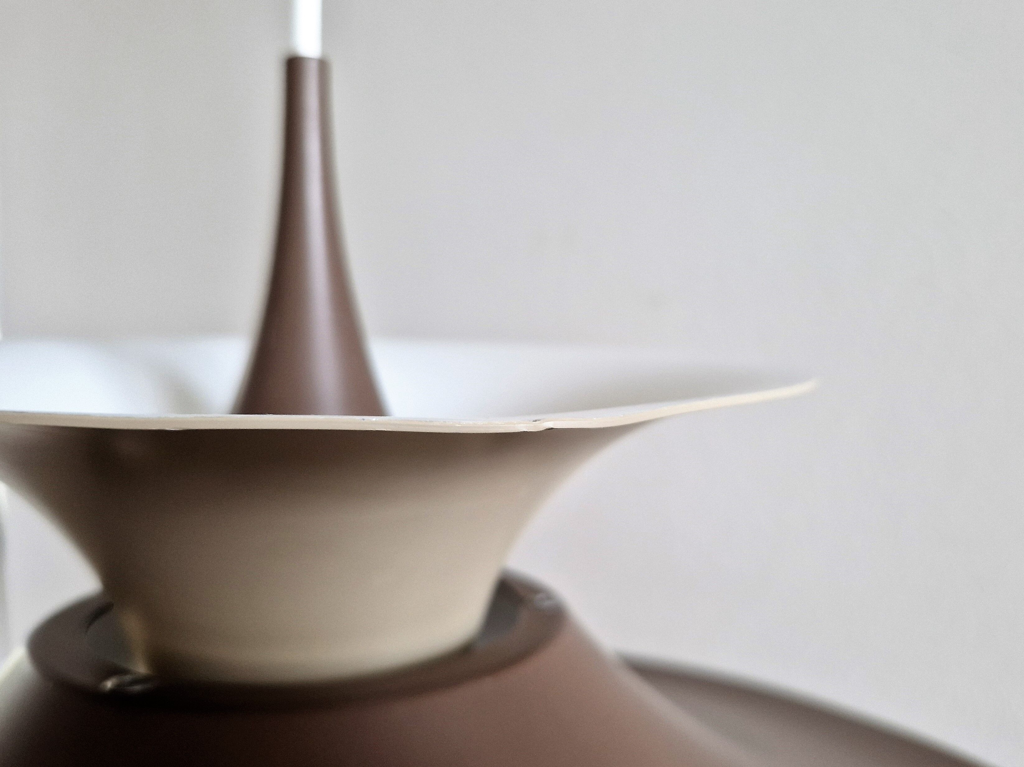 Brown 'Radius I' pendant lamp by Erik Balslev for Fog & Mørup, Denmark 1970's