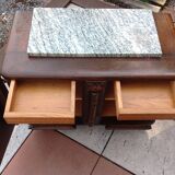 Two-door oak bedside table / 50s/60s