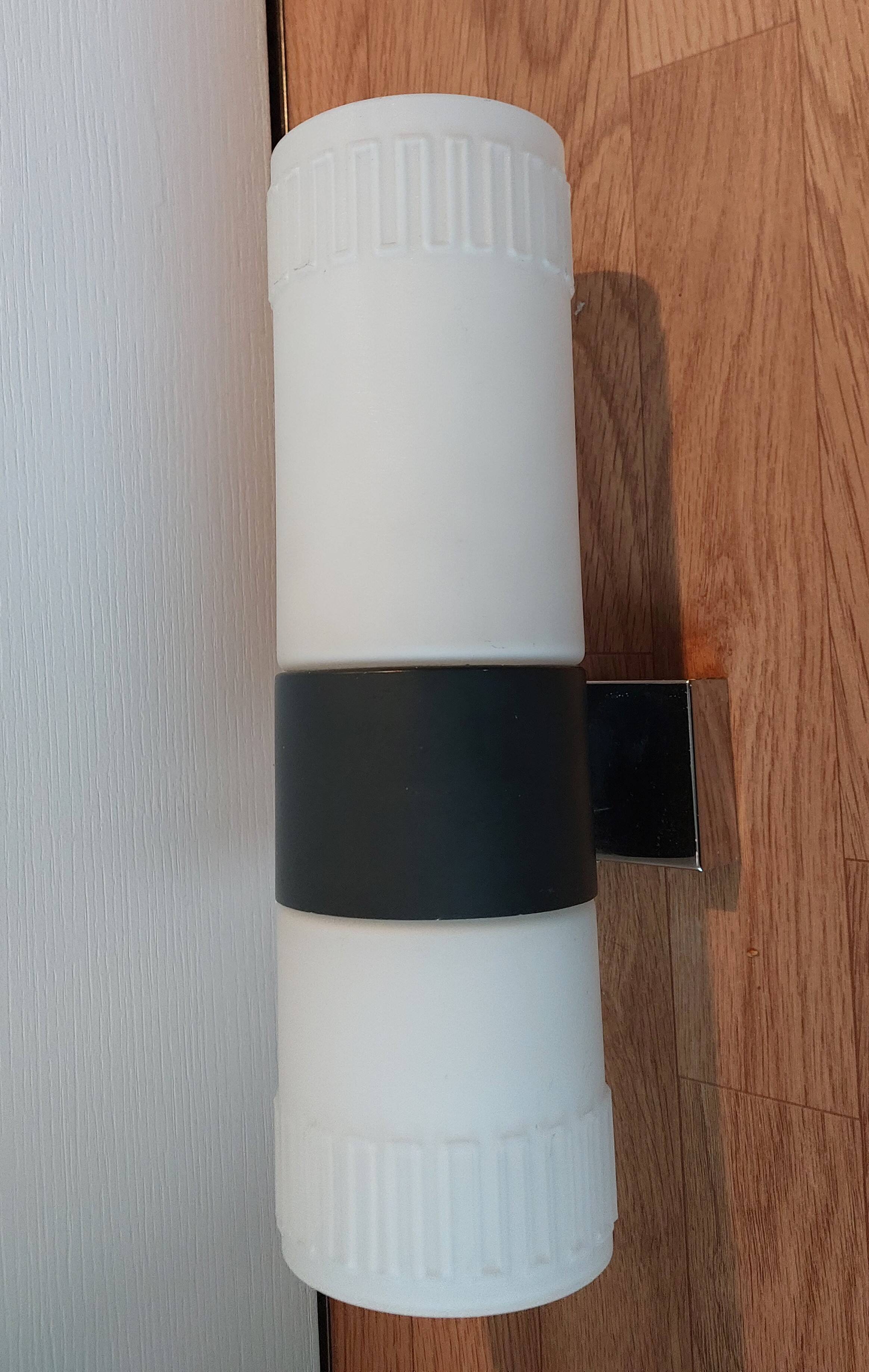 Large vintage cylindrical mid-century wall light.