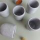 Set de 6 coquetiers petites tasses en grès moucheté