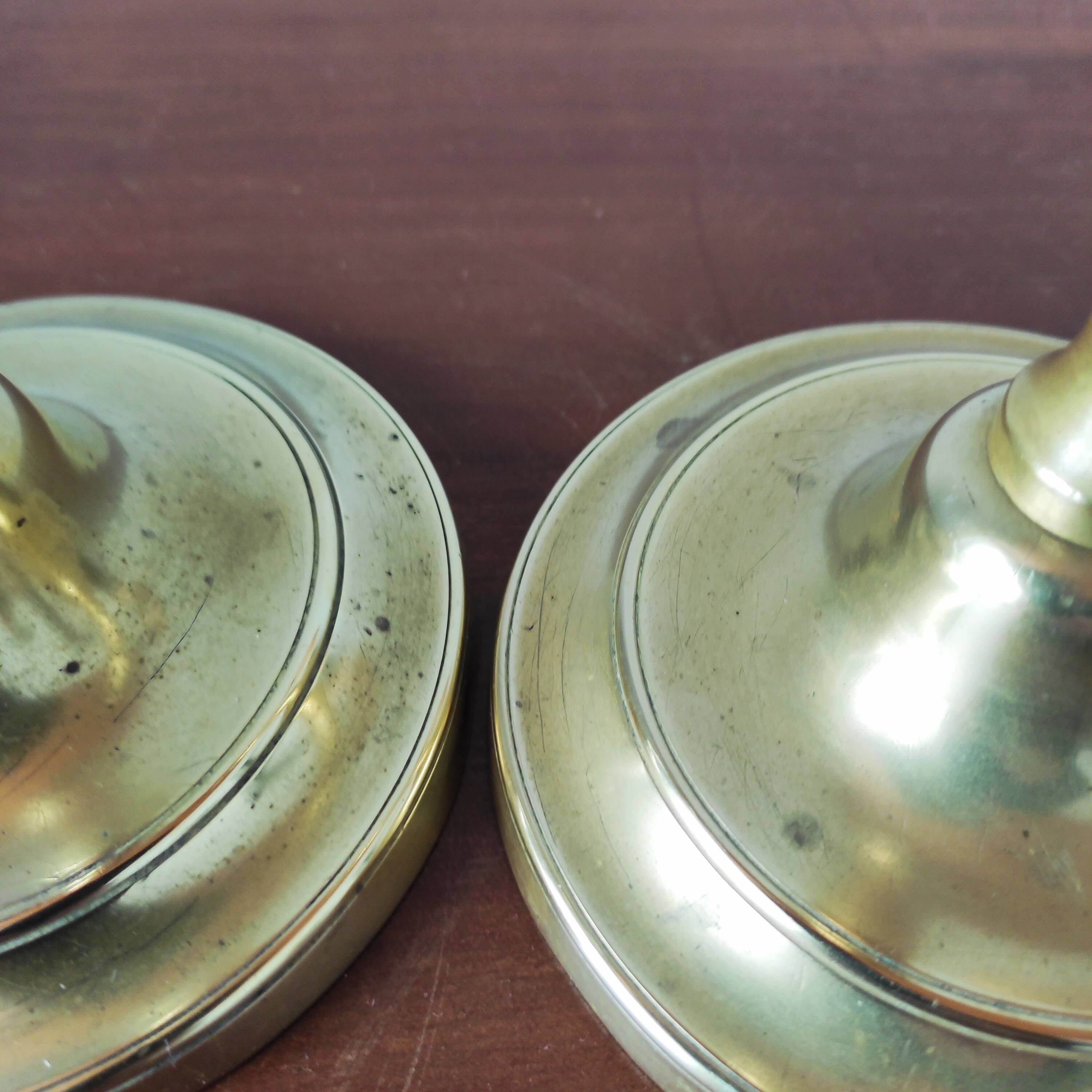 Pair of vintage solid brass candlesticks