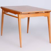 Restored Midcentury Oak Extendable Dining Table, Revived Polish, Czechia, 1950s