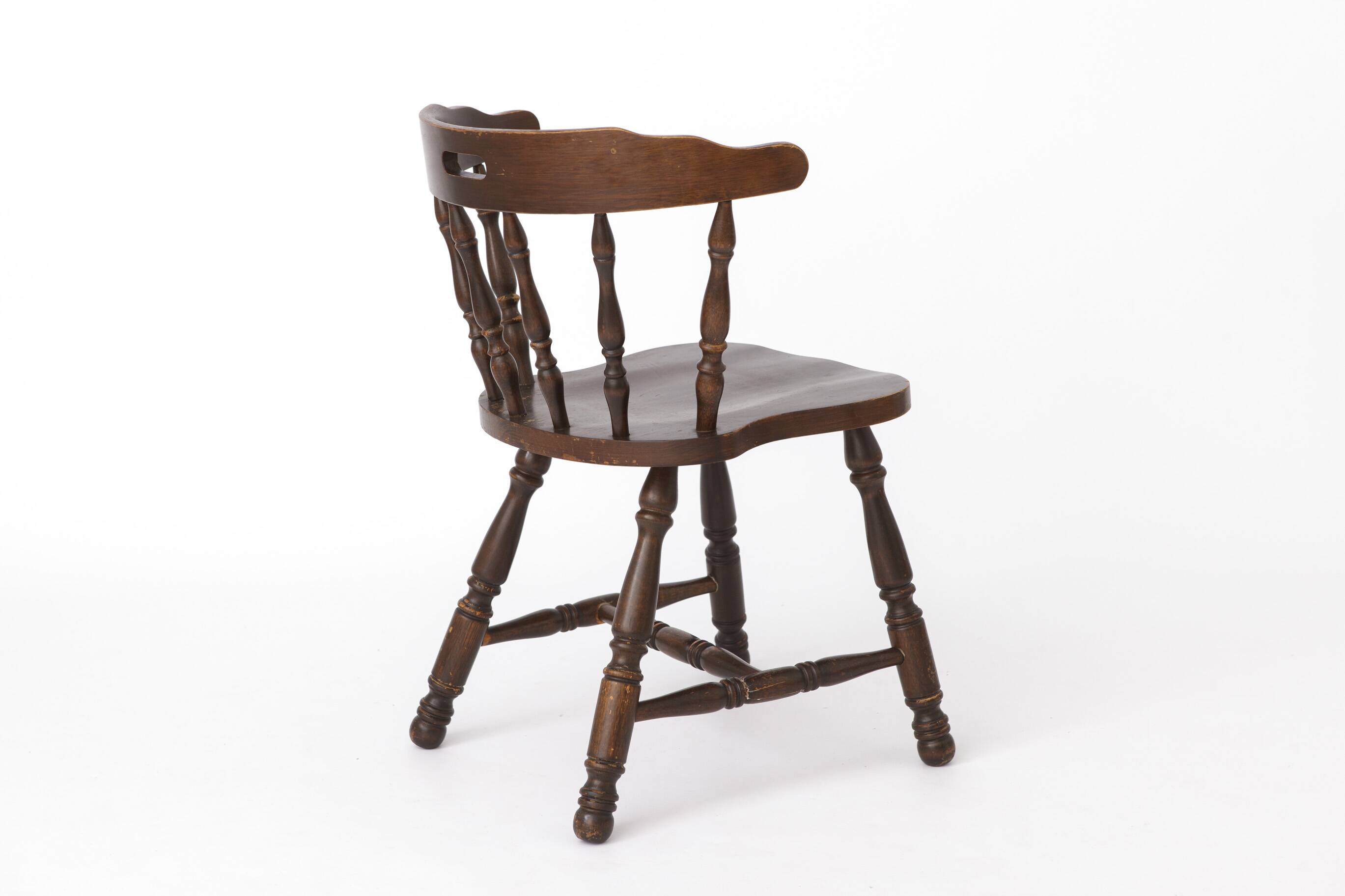 Vintage Western Style Wooden Chair, 1950s–1960s German Rustic Beechwood