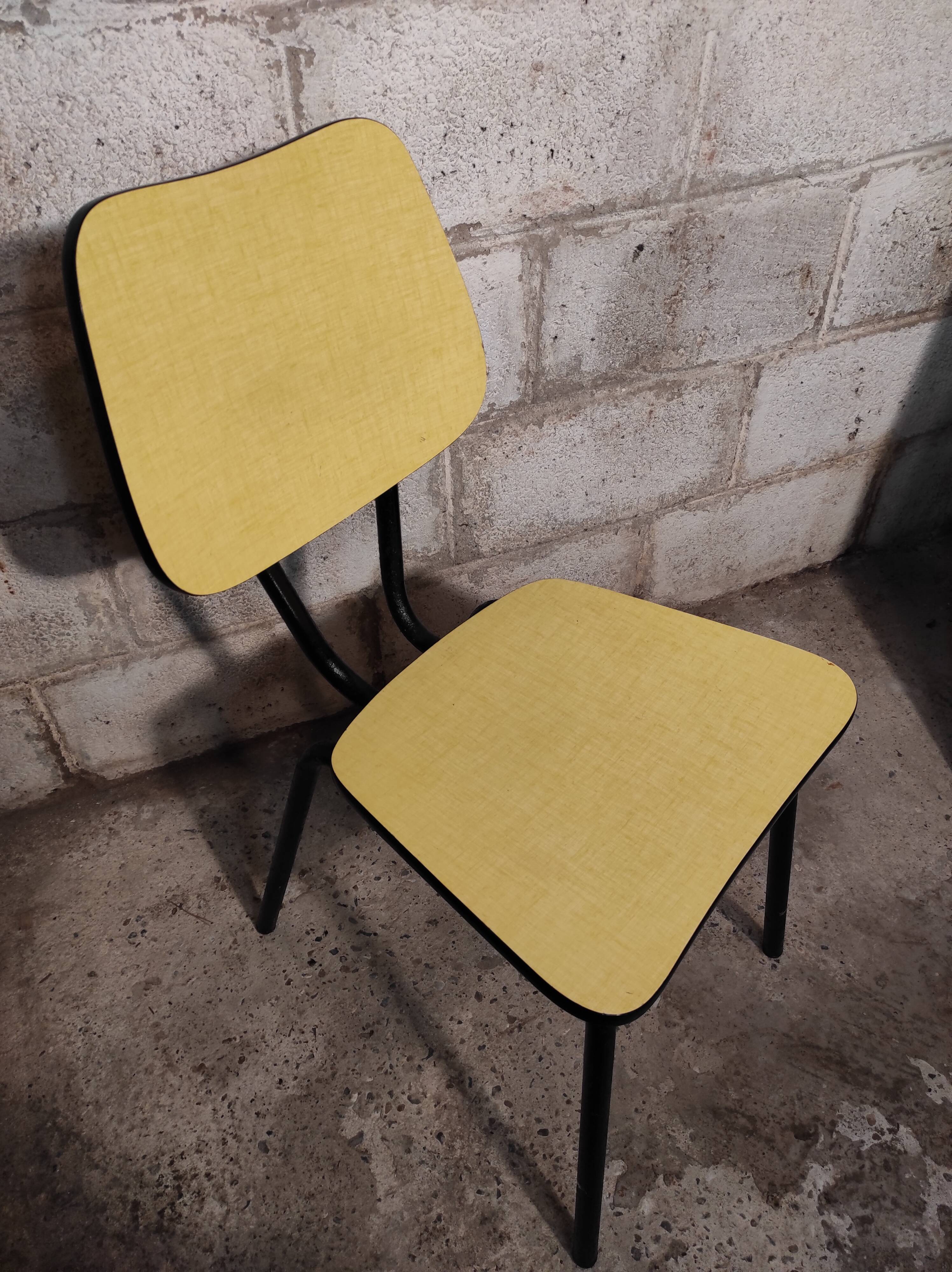 Yellow formica chair 1960