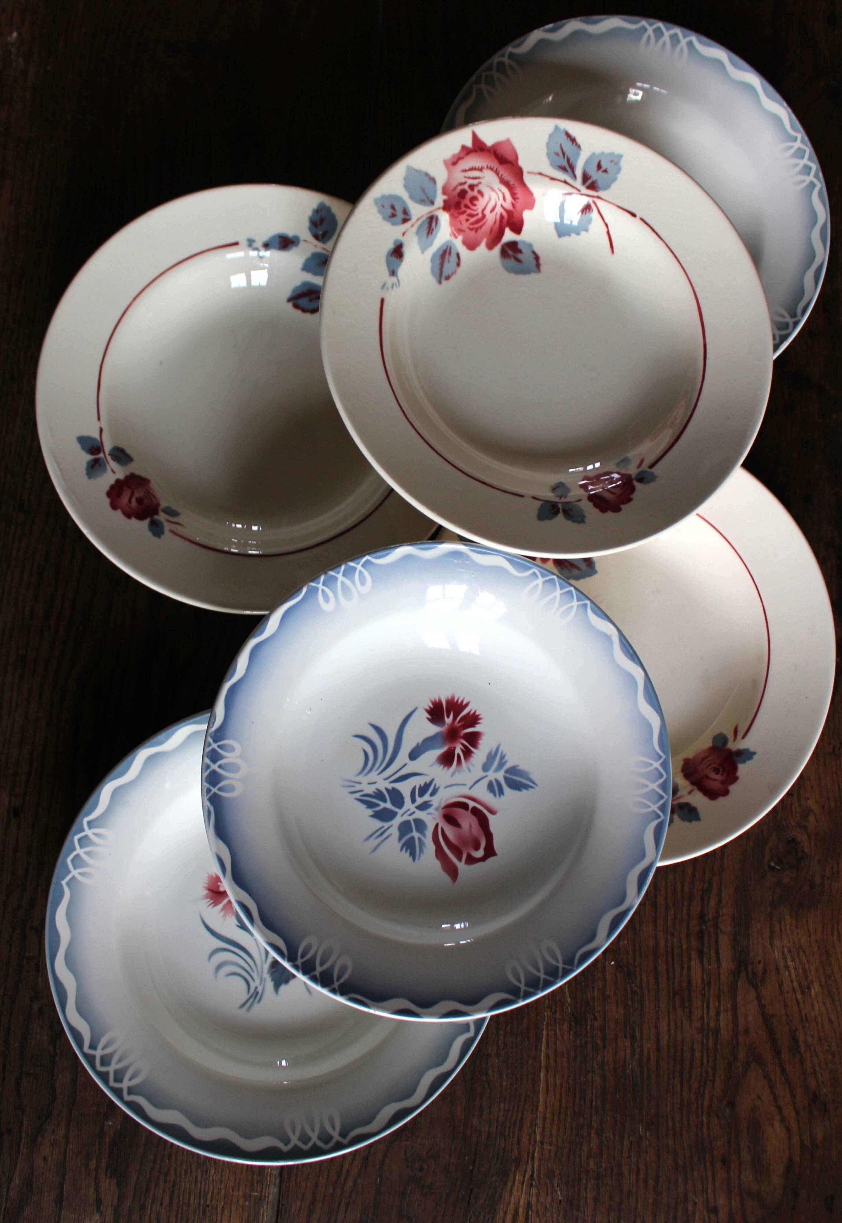 6 Art Deco deep plates Marinette Juliette Digoin Sarreguemines