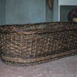 XXL woven basket antique, wicker basket, storage, baker's tool