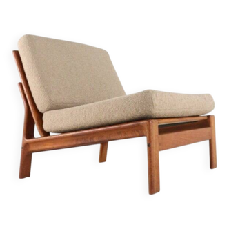 Fauteuil lounge Komfort « Nimtofte » - Sable - design danois en teck