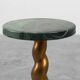 Art Deco side table or pedestal with green marble top and bronze base