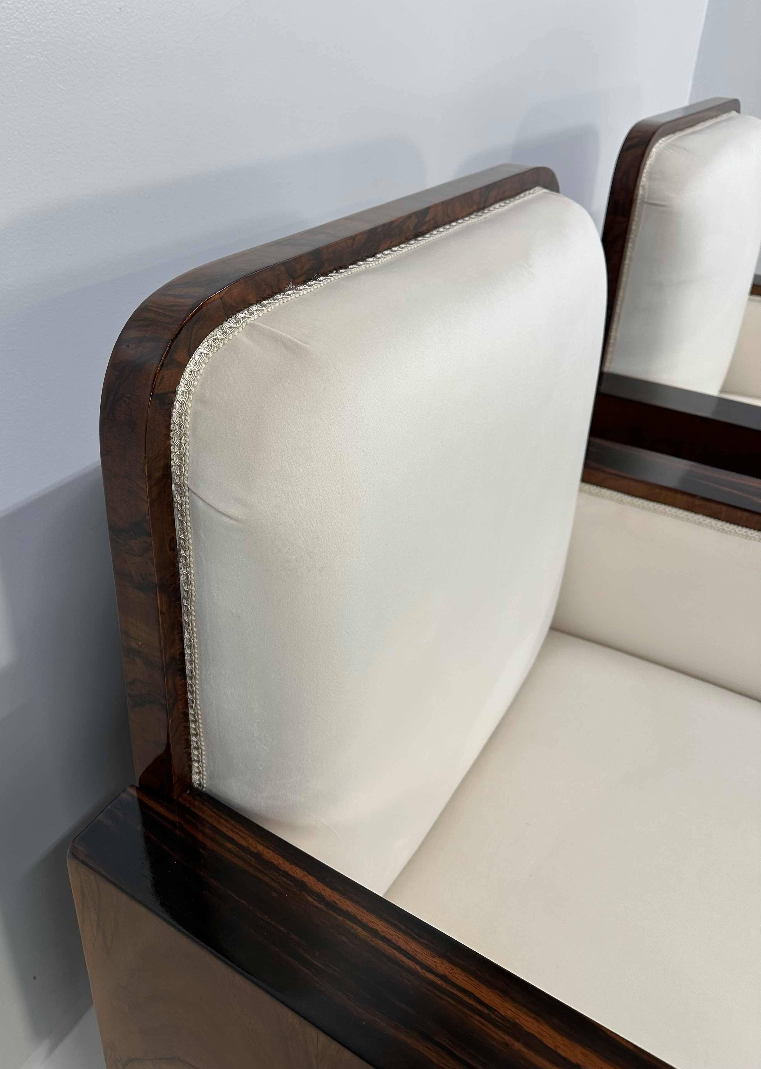 Set of Art Deco Italian Macassar and Walnut Root Armchairs, 1930s