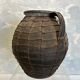 Artisan clay amphora with wire mesh, Romania, circa 1950