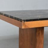 Table de salle à manger 1940 palissandre plateau en portor