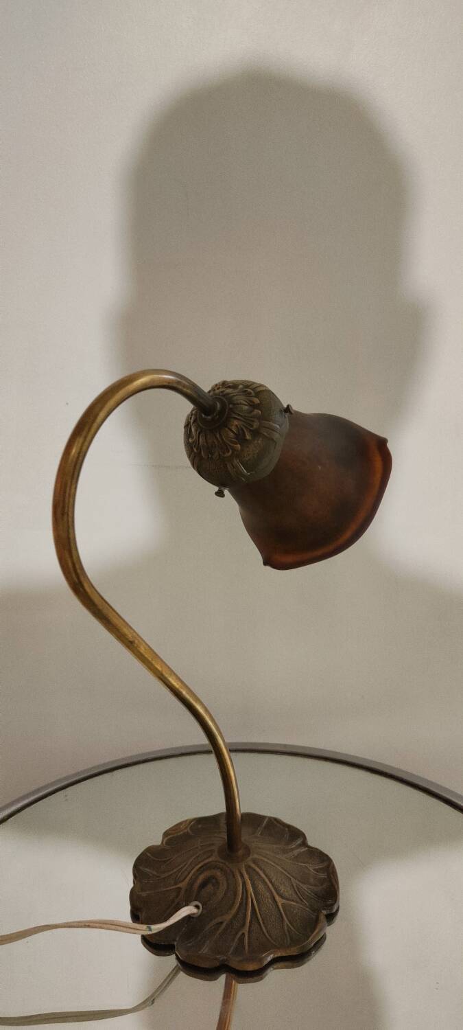 Two art nouveau style tulip lamps signed art de France