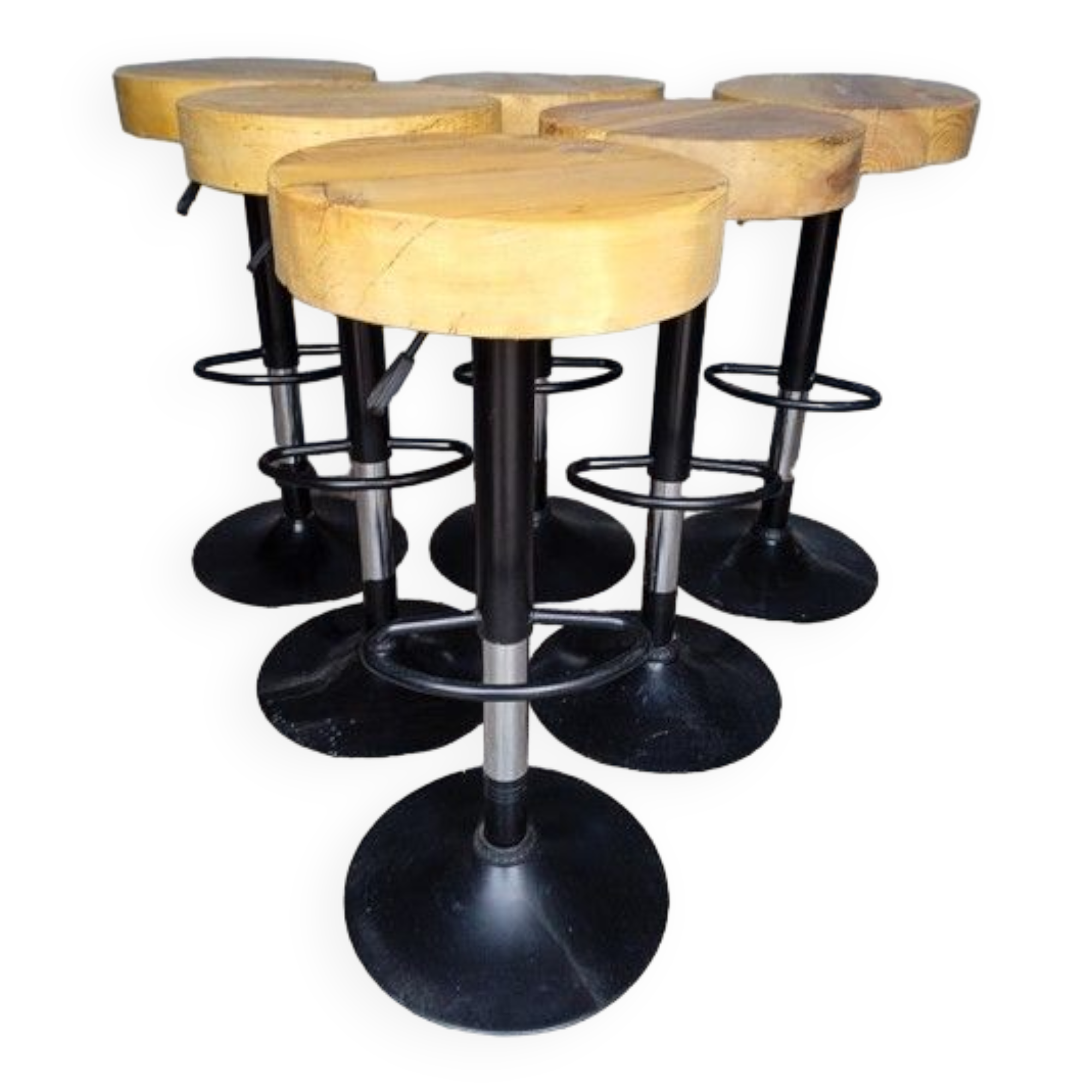 6 high bar stools wood and metal