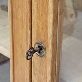 Oak glass-fronted school cabinet 1960