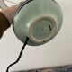 Vintage ceramic table lamp with electrified patterns to nine