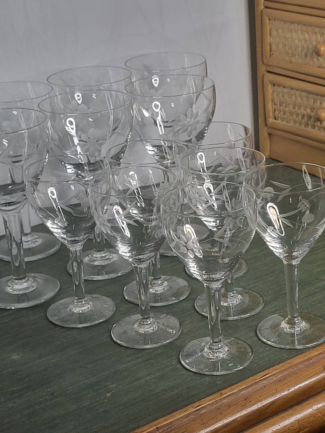 Crystal stemmed glasses