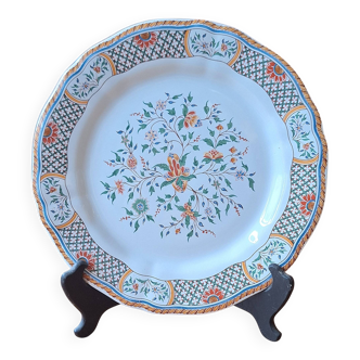 Gien earthenware plate "Rouen at Sainfoin"