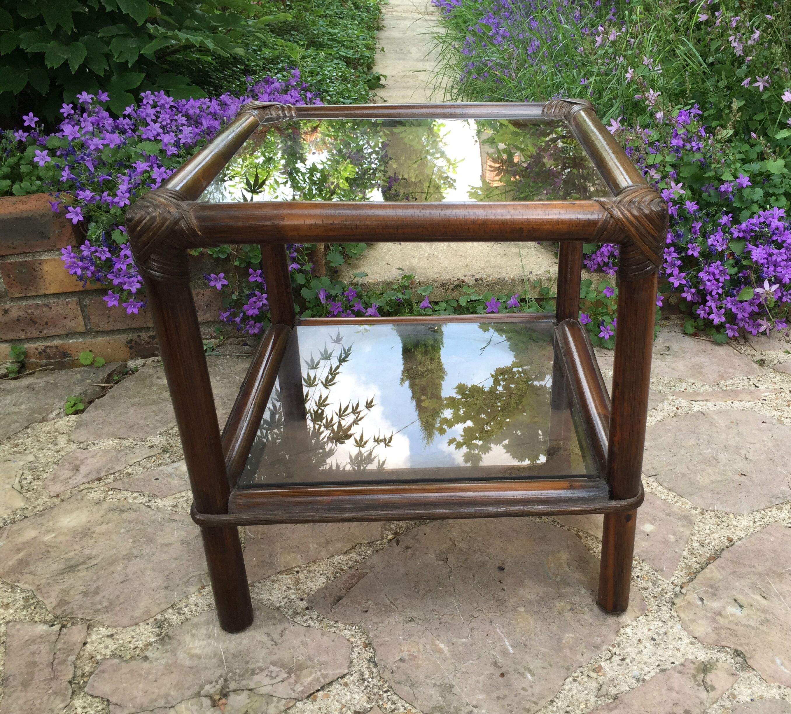 Coffee table piece of rattan sofa