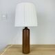 Stoneware bottle lamp and vintage wool lampshade
