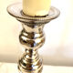 Pair of silver metal candle holder lamp bases