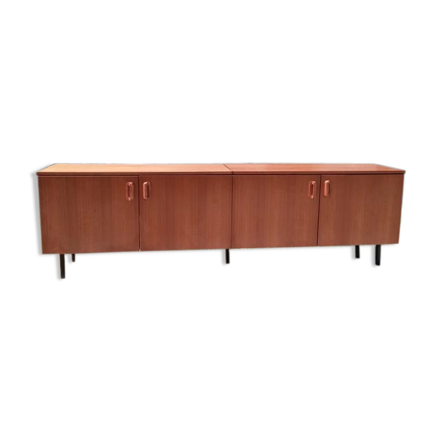 Teak veneer sideboard