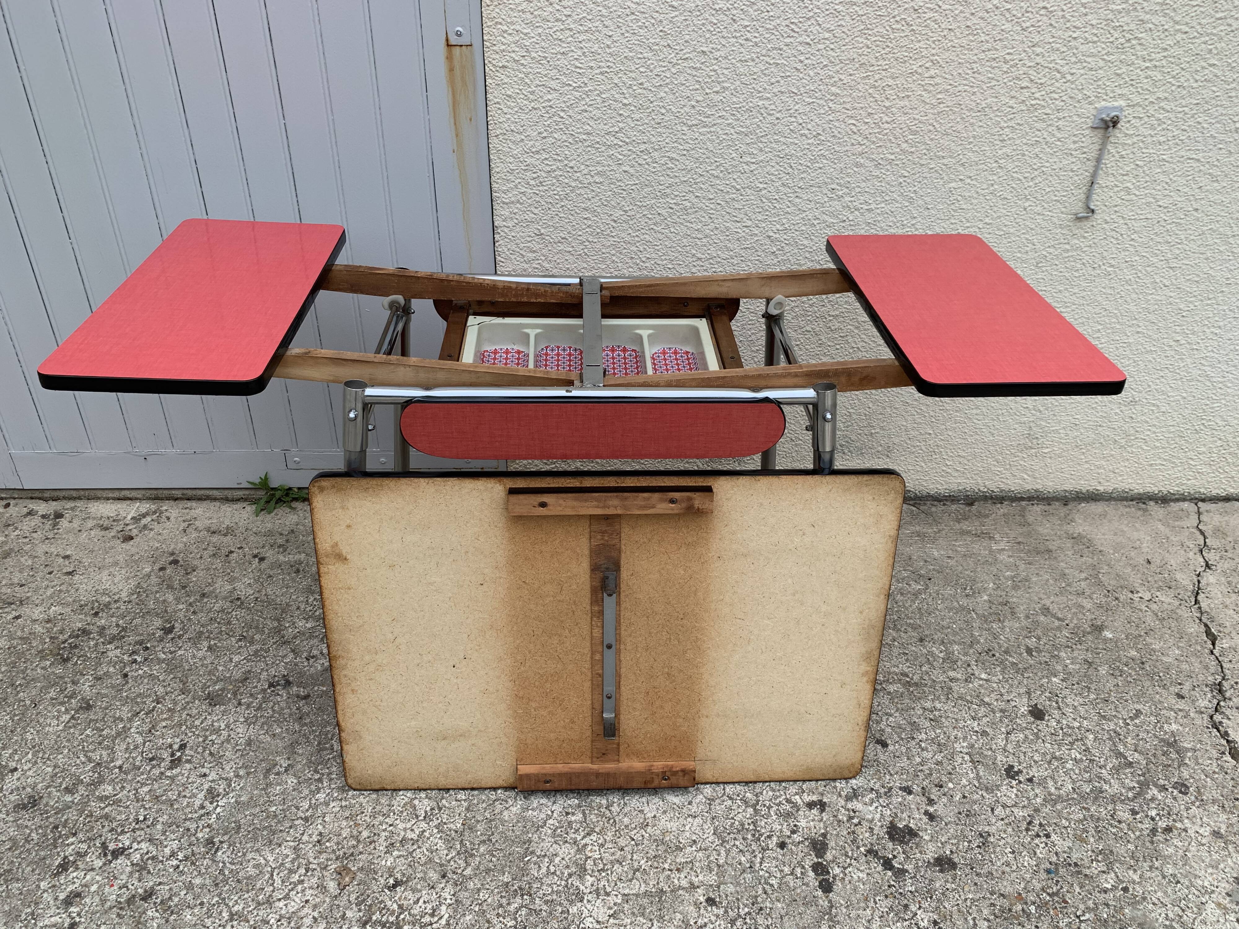 Red Formica table