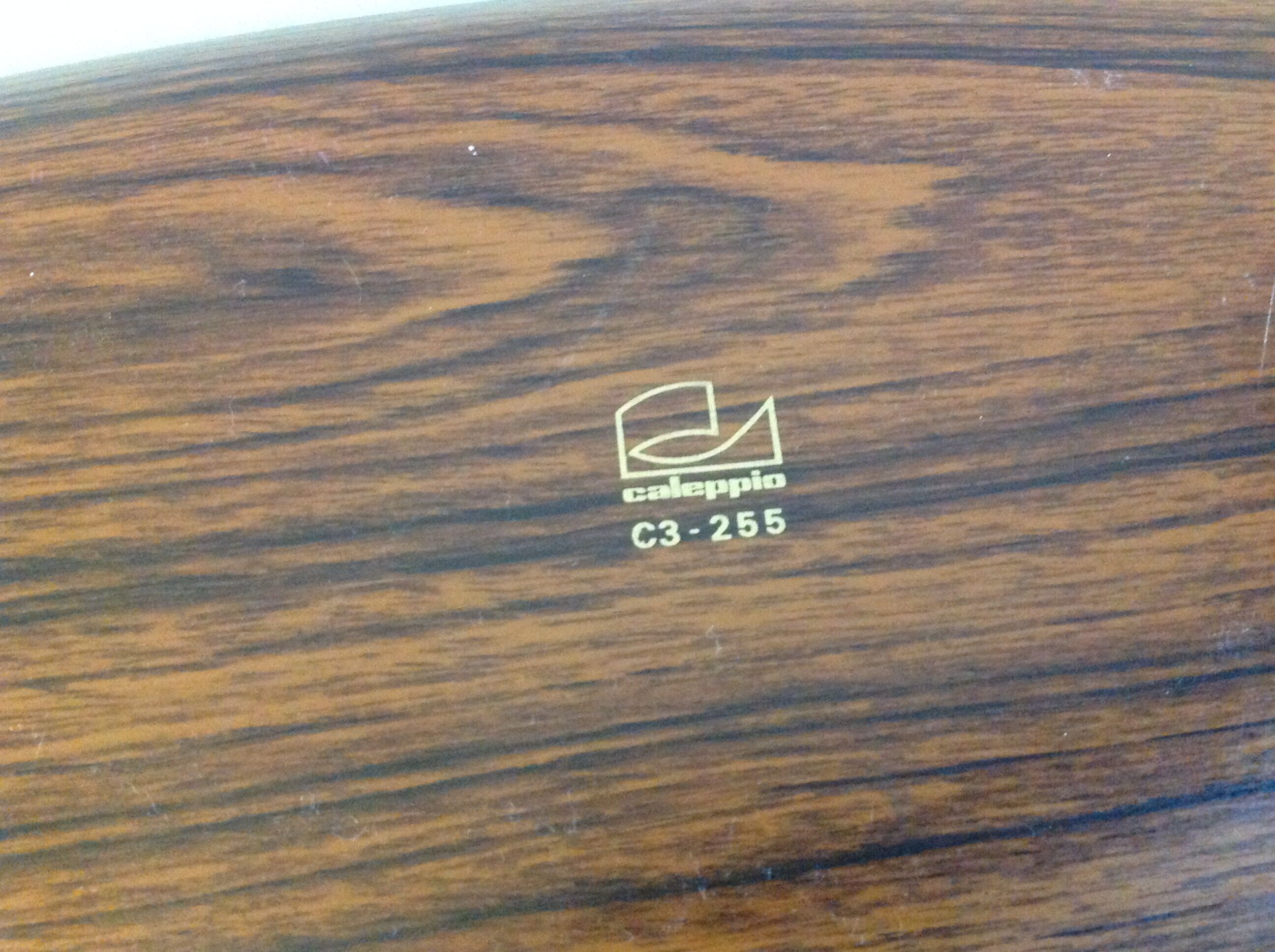 Oval flat imitation wood by Caleppio Robex / vintage 60s-70s