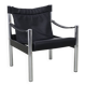 Lounge Chair in Leather and Chrome by Johanson Design Sweden, 1970s