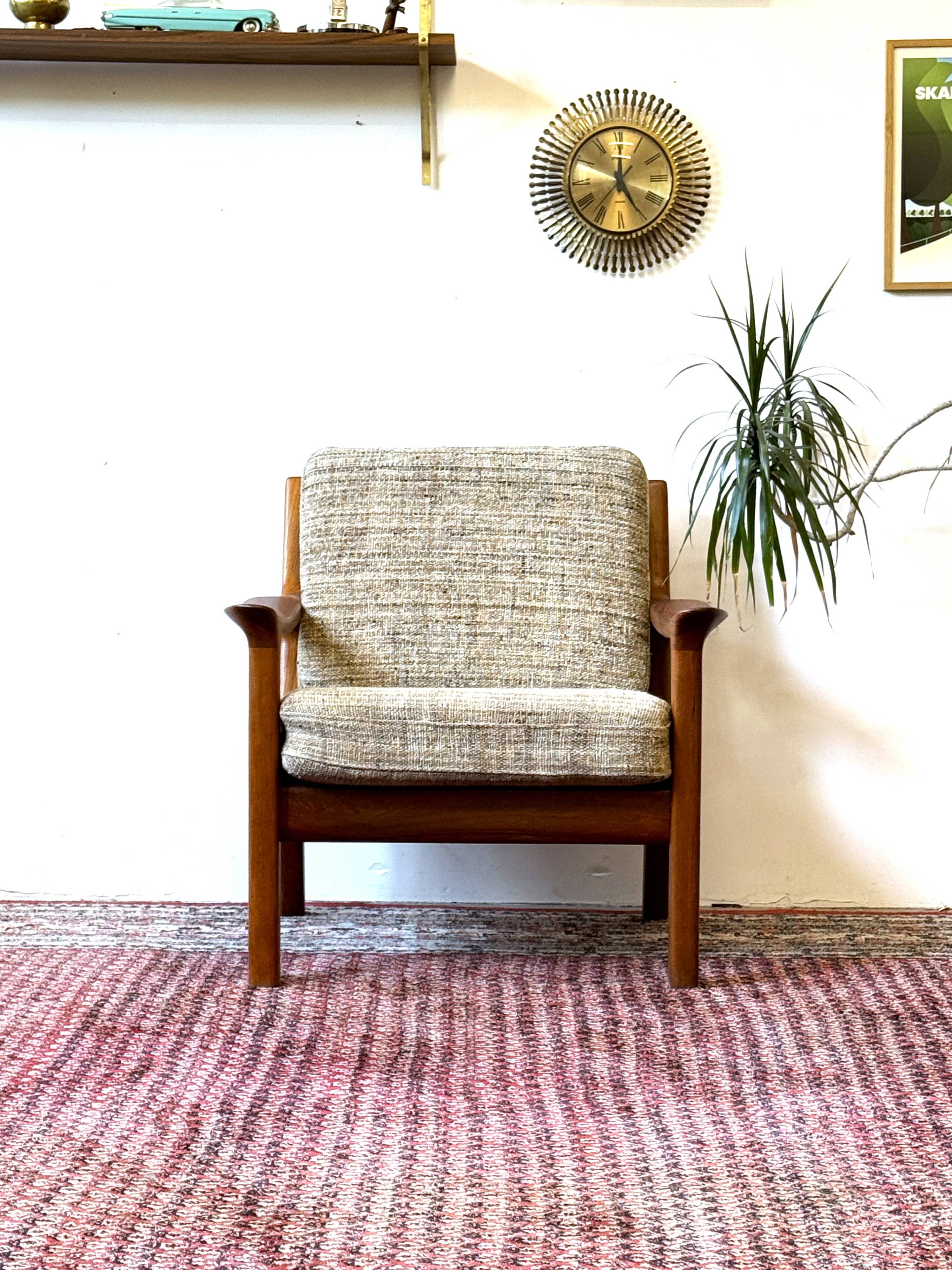 Teak armchair, design j.kristensen, denmark 1960s, vintage
