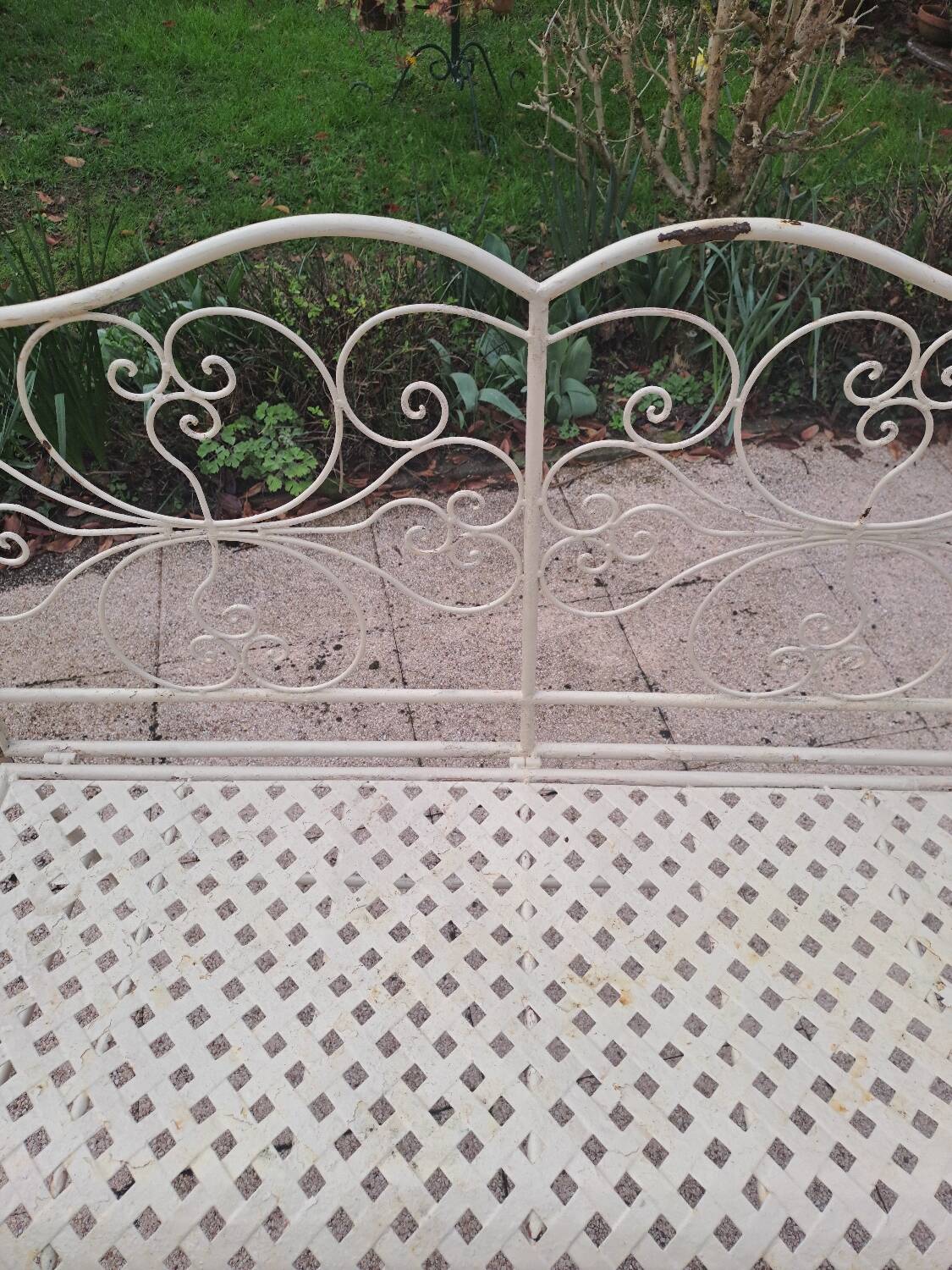 Wrought iron garden bench