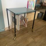 Table desserte vintage range vinyles