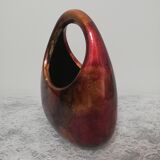 Vase or planter in enamelled and lacquered metal