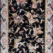 Tapis en soie Indo-Persan scène de chasse