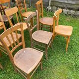 Lot of 16 mismatched bistro chairs