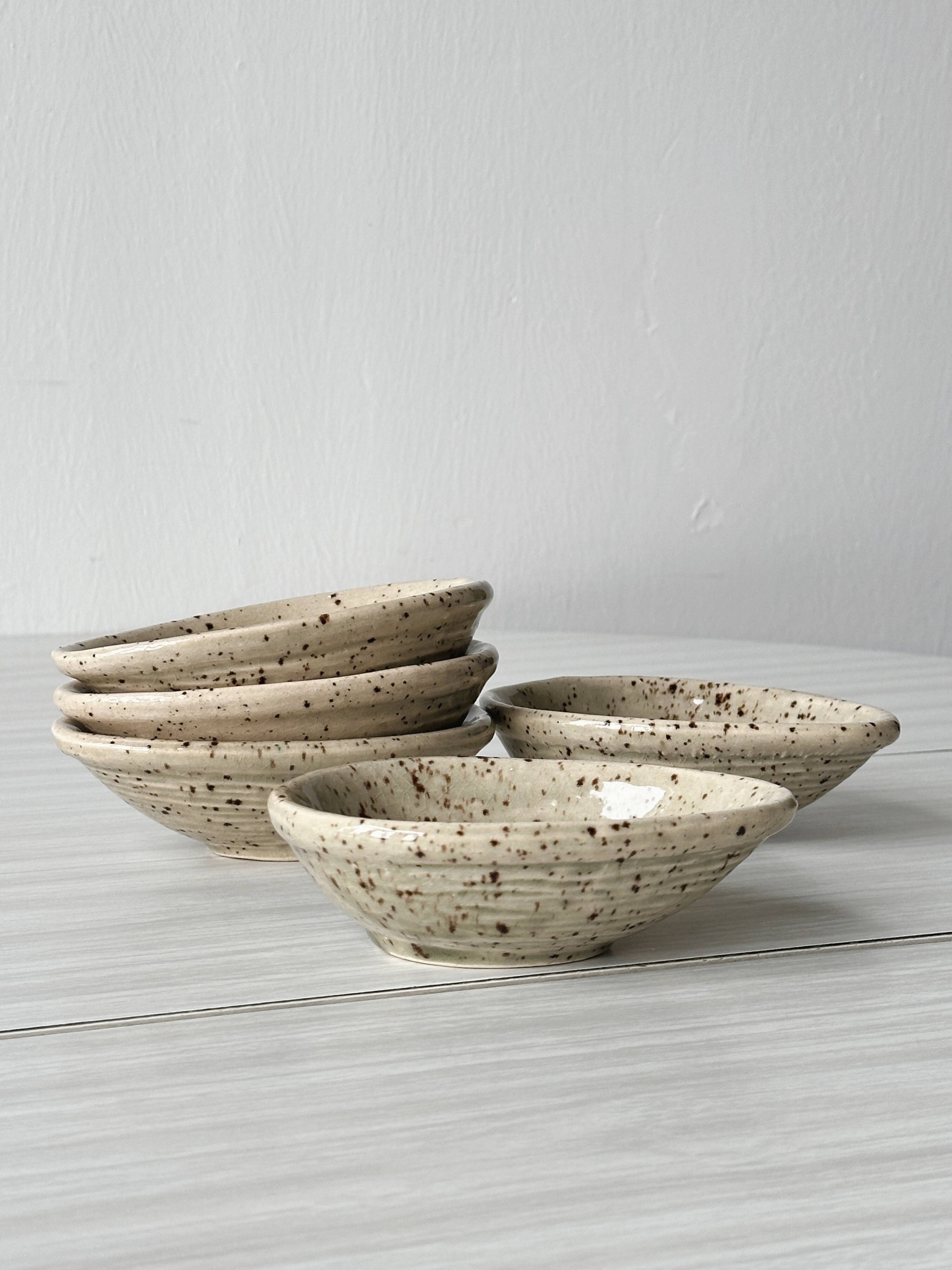 5 spotted pyrite sandstone bowls