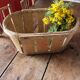 Wooden crate with slats strapping stamp mussy red storage