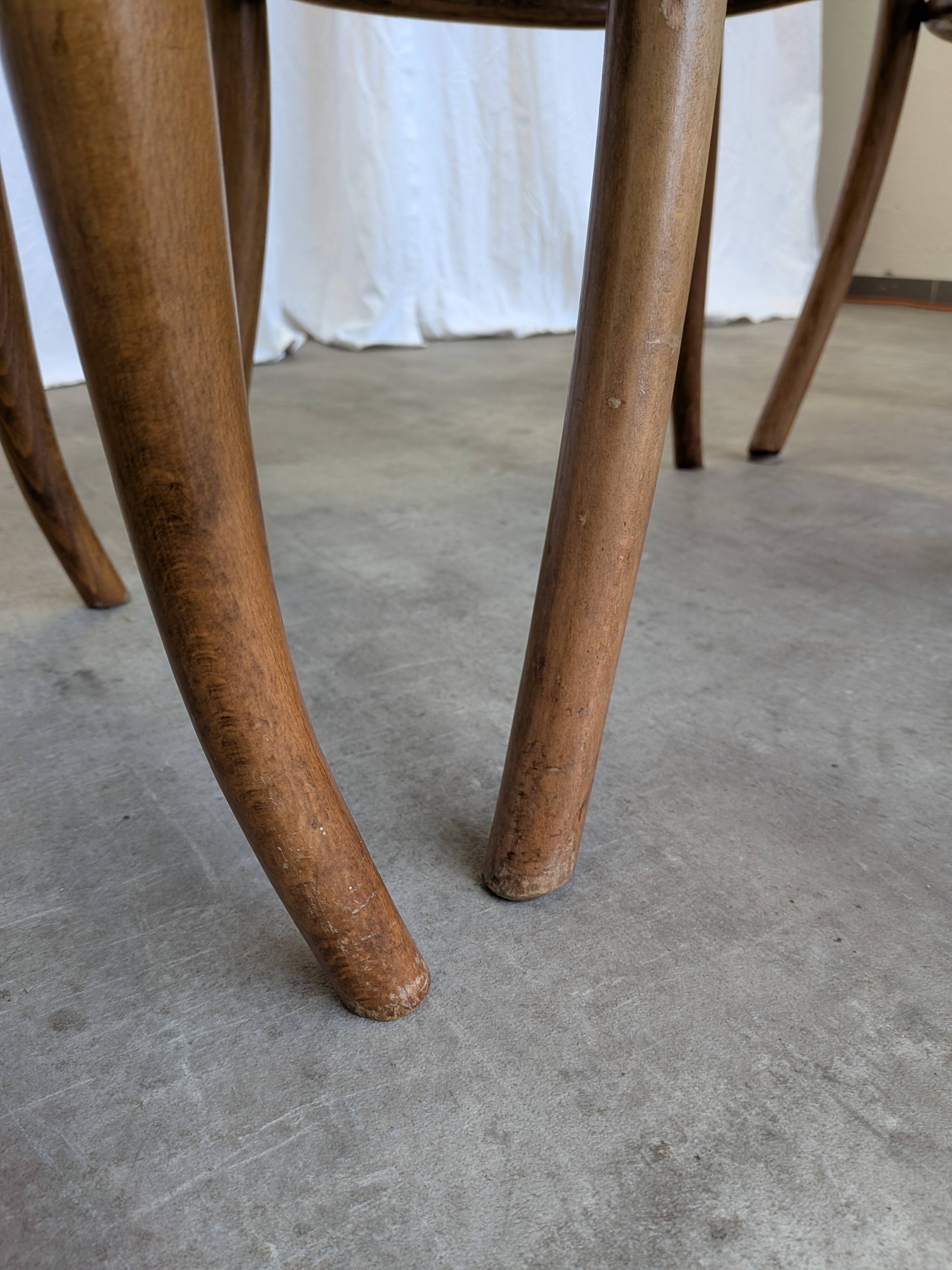 Set of 4 Vintage Bentwood Cane Dining Chair, Thonet Style, 1970s Yugoslavia