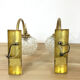 Paire d'appliques laiton doré et verre, 1970