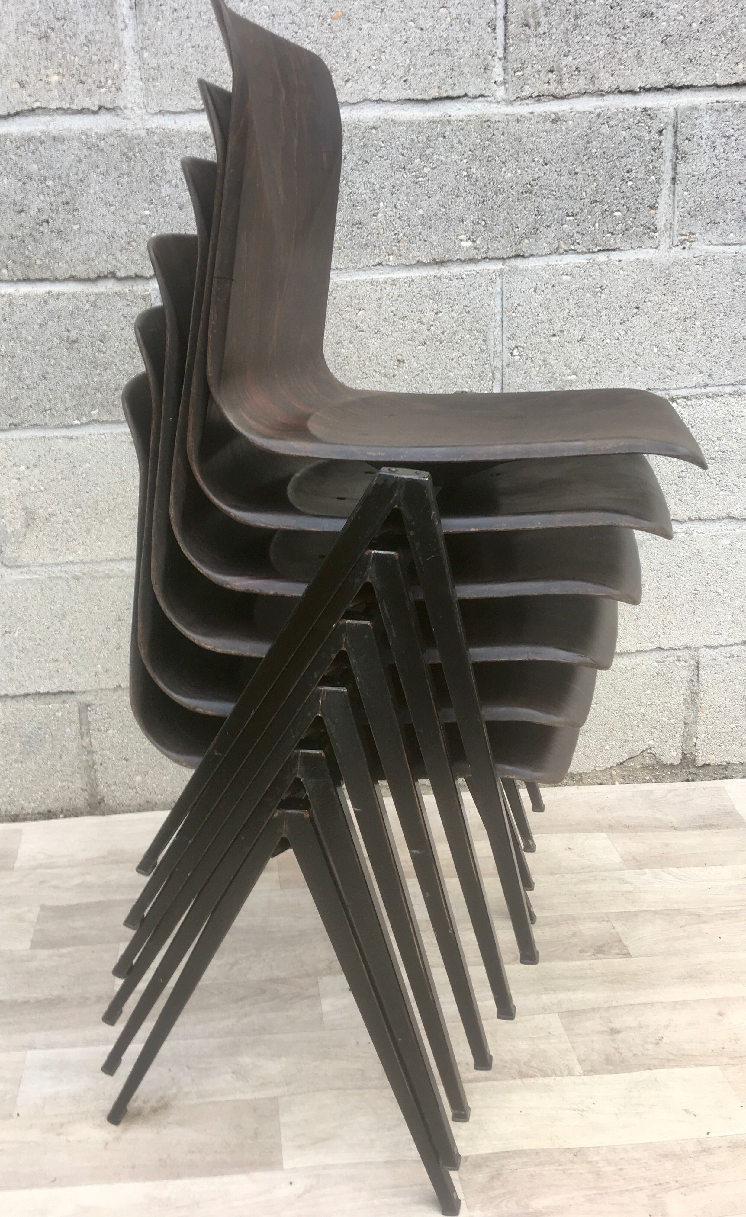 6 Industrial Chairs Galvanitas S22