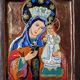 Glazed ceramic plaque of the Virgin and Child