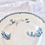 19th century round dish iron earth birds Choisy-le-Roi HB & C