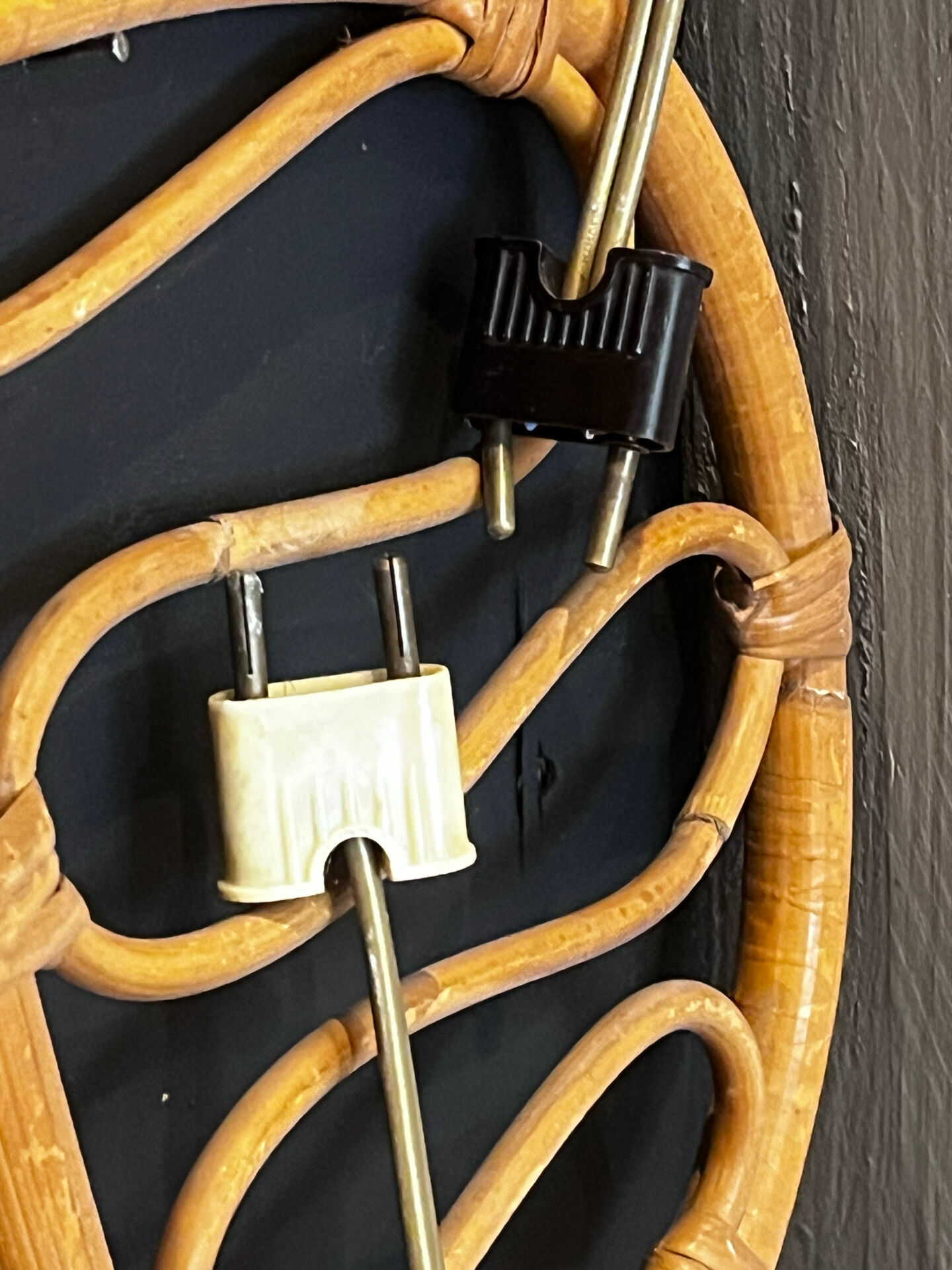 Pair of rattan wall lights