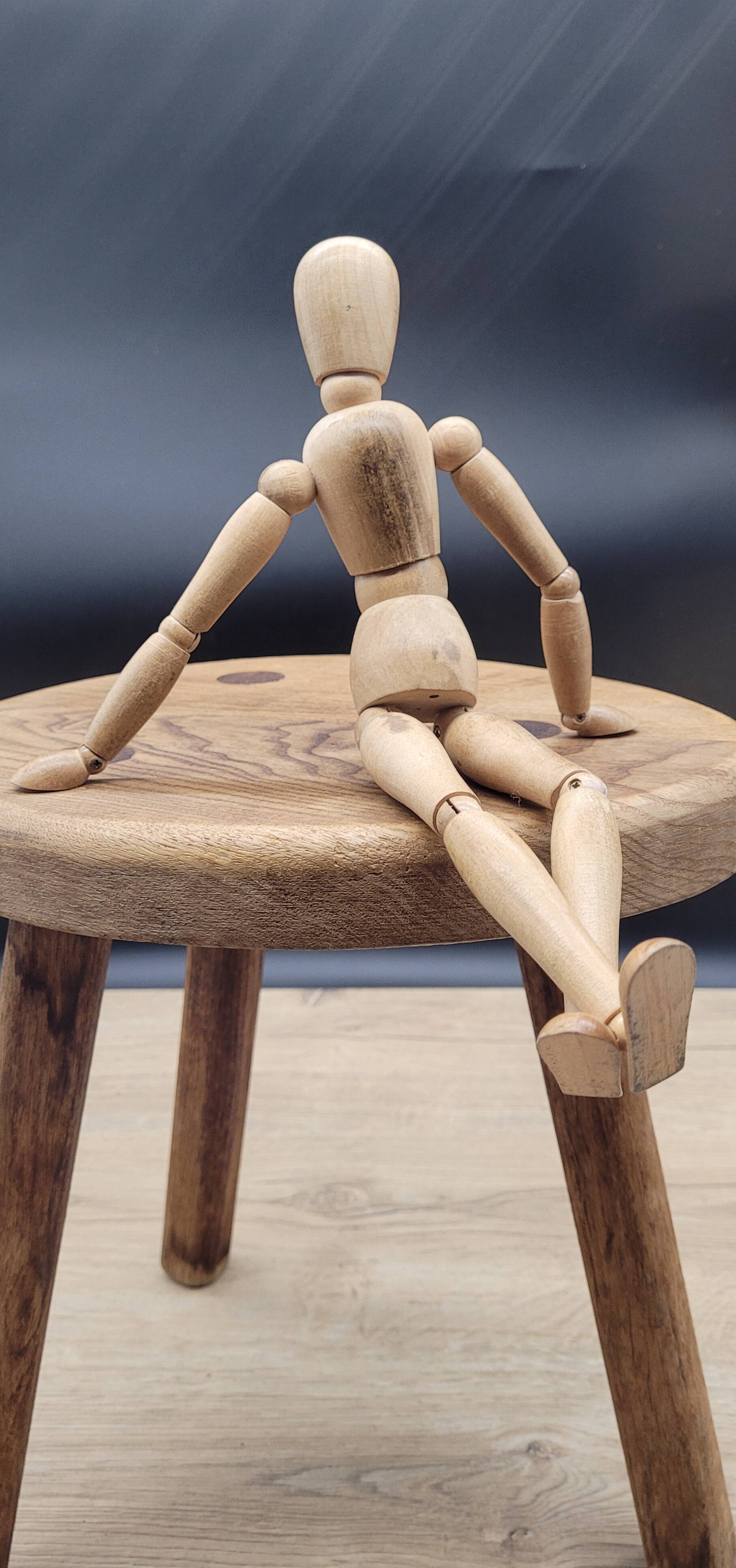 Cowhide egg tripod stool