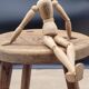 Cowhide egg tripod stool